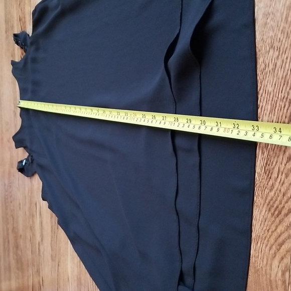 (S) BCBGMaxAzria Selina Cold Shoulder Flowy Beaded Little Black Dress Evening - Picture 3 of 7